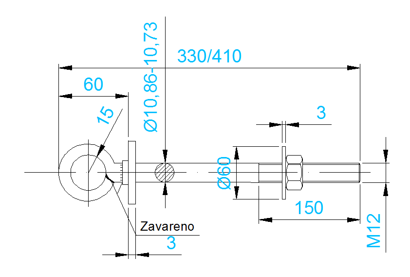 krajnji nosac za stub 595105